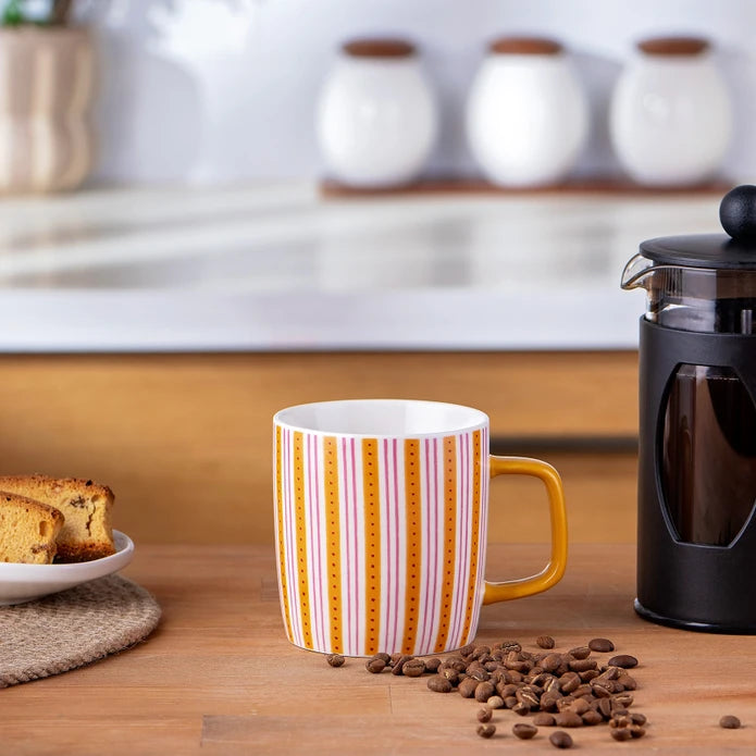 Emsan Striped New Bone Mug 350 ml Orange
