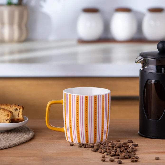 Emsan Striped New Bone Mug 350 ml Orange