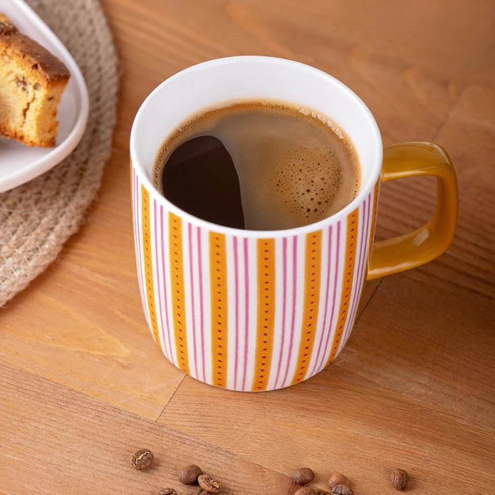 Emsan Striped New Bone Mug 350 ml Orange
