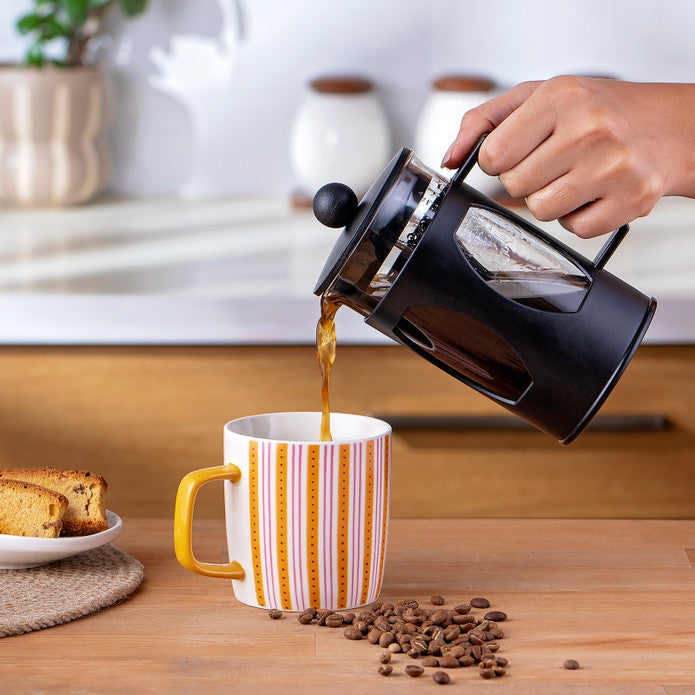 Emsan Striped New Bone Mug 350 ml Orange