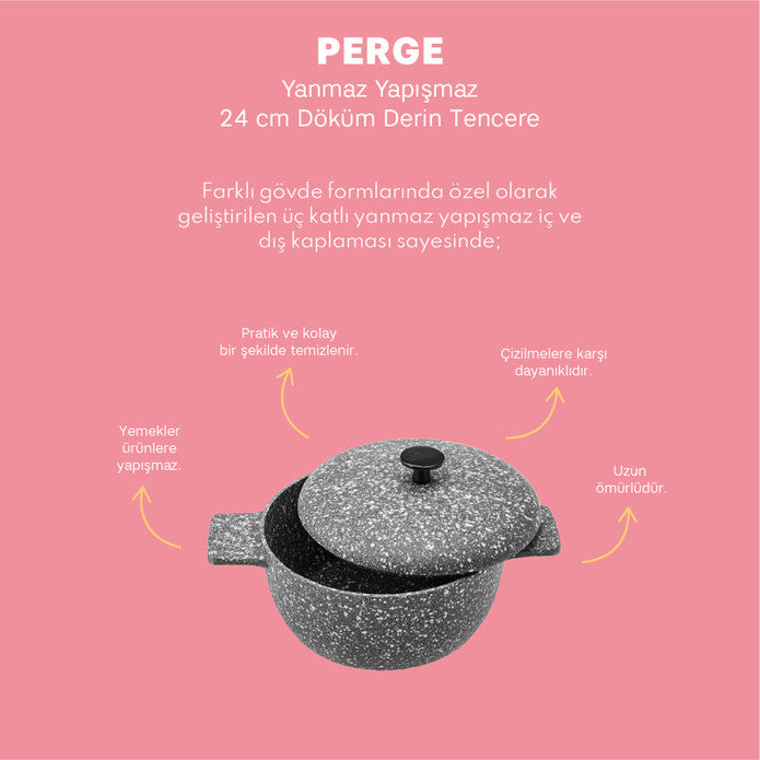 Emsan Perge Cast Deep Pot 24 cm