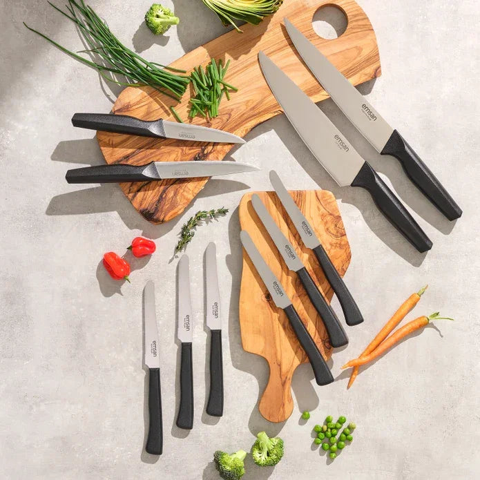 EMSAN KOBE (P) 10-PIECE KNIFE SET, BLACK - Emsan Jordan