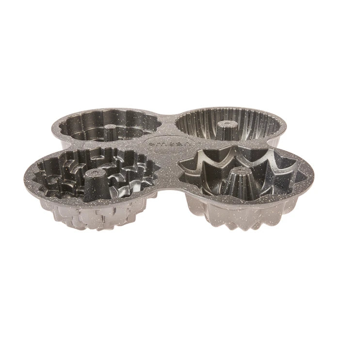 Emsan Griss One Four 4-Piece Cast Cake Mold Set Gray