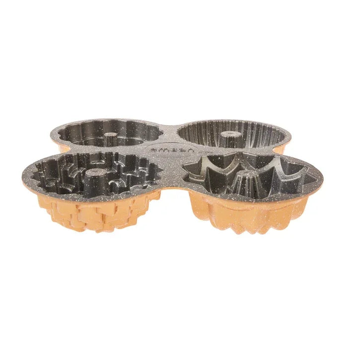 Emsan Griss One Four Cast Cake Mold – Gold – 4 Pieces - Emsan Jordan