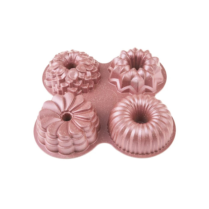 Emsan Griss One Four 4-Piece Cast Cake Mold Set – Pink