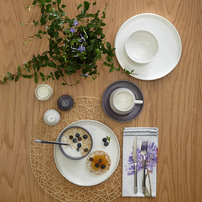 Emsan Parla 32-Piece Breakfast Set for 6 People, Gray and White