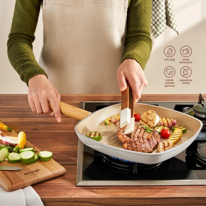 Emsan Swiss Crystal Square Frying Pan 28 cm