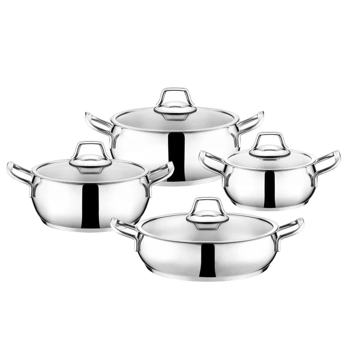 Emsan Cemre 8-Piece Stainless Steel Induction-Based Cookware Set