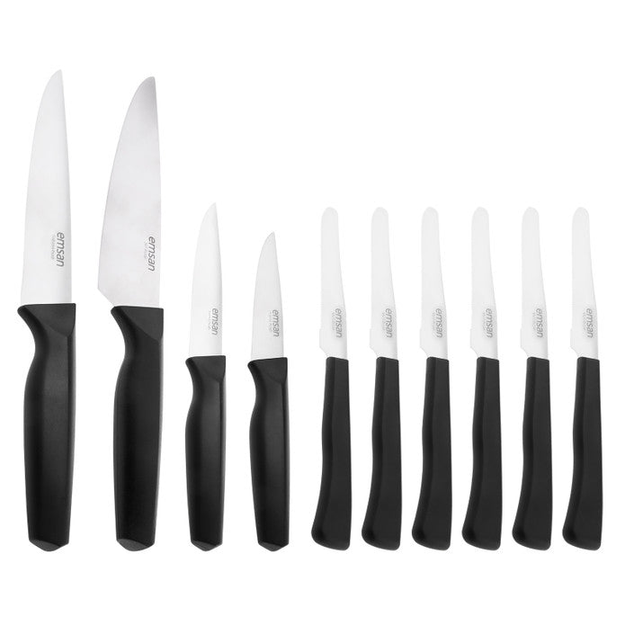 EMSAN KOBE (P) 10-PIECE KNIFE SET, BLACK