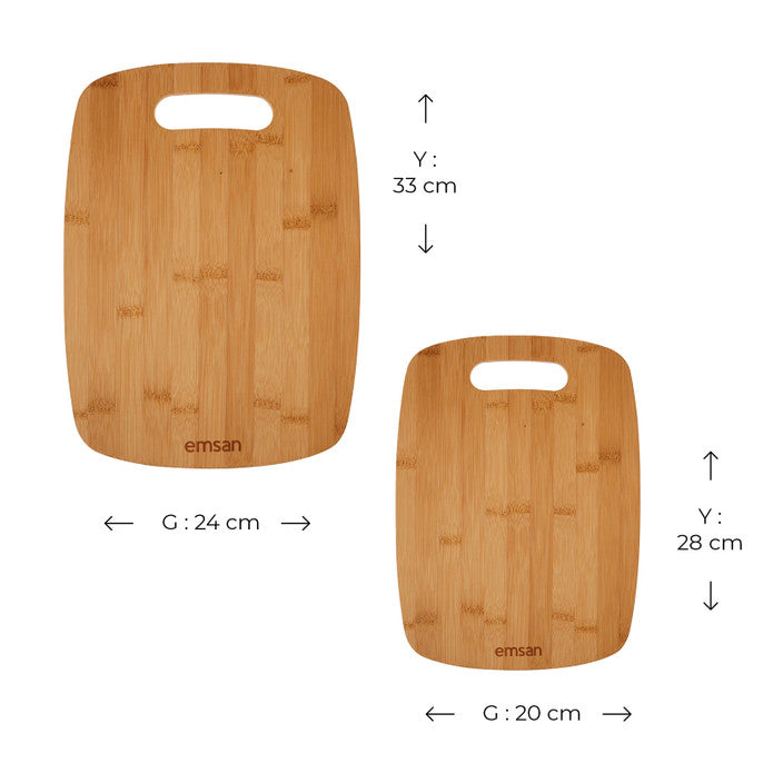 Emsan Bamboo Chop 2-Piece Cutting Board Set