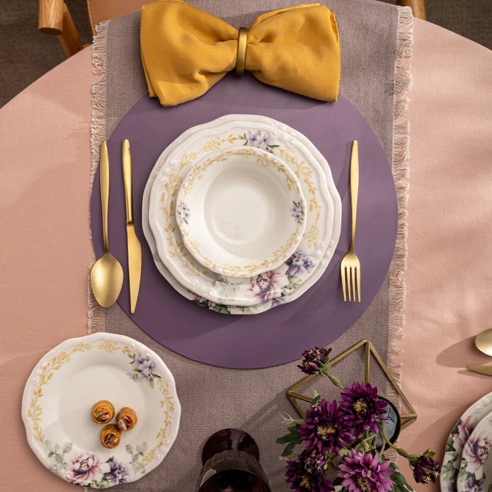 Emsan Flory Stoneware 24 Piece Dinner Set for 6 People