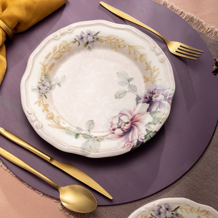 Emsan Flory Stoneware 24 Piece Dinner Set for 6 People