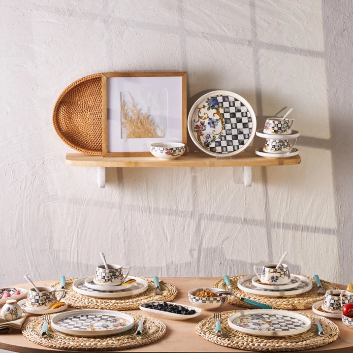 Emsan Victoria 32-Piece Porcelain Breakfast/Serving Set for 6 People