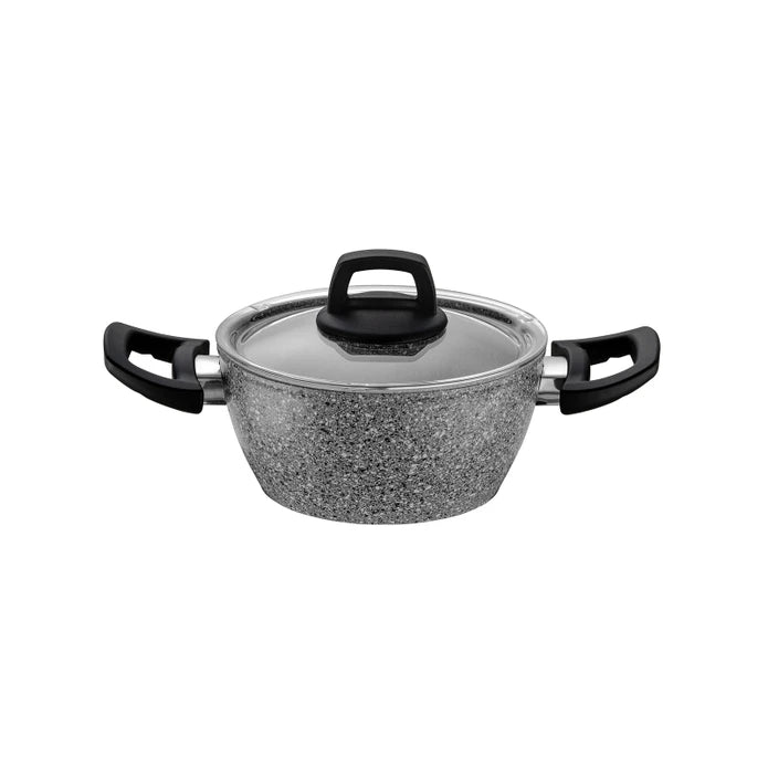 Emsan Lucca 7-Piece Cookware Set – Granite Coating, Gray-Blue