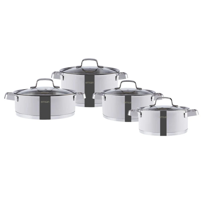 Emsan Capella 8-Piece Stainless Steel Cookware Set