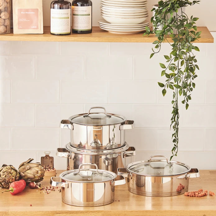 Emsan Capella 8-Piece Stainless Steel Cookware Set