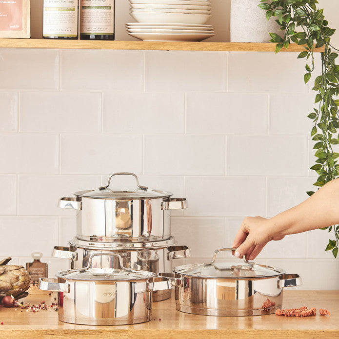 Emsan Capella 8-Piece Stainless Steel Cookware Set