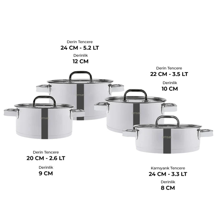 Emsan Mimosa 8-Piece Cookware Set