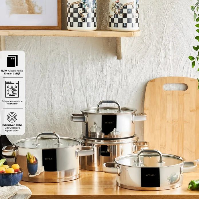 Emsan Mimosa 8-Piece Cookware Set