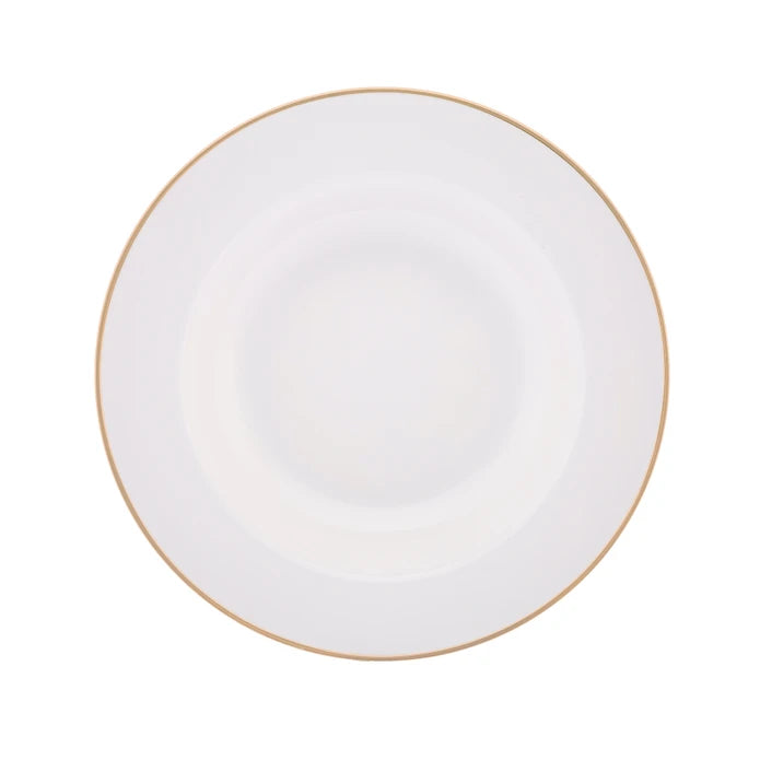 Emsan New Marly Porcelain 60-Piece 12-Person Round Dinner Set Gold