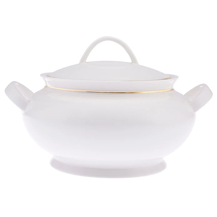 Emsan New Marly Porcelain 60-Piece 12-Person Round Dinner Set Gold