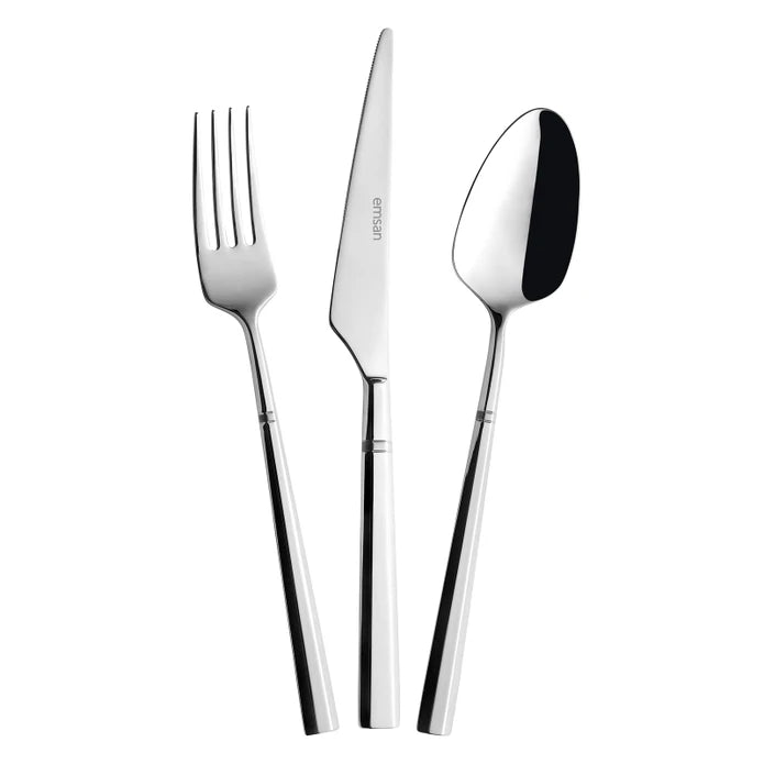 Emsan Penta 18-Piece Fork, Spoon, and Knife Set for 6 People