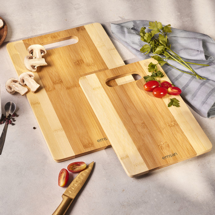 Emsan Bamboo Lupin 2-piece Cutting Board Set