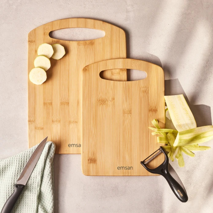 Emsan Bamboo Moody 2-Piece Cutting Board Set