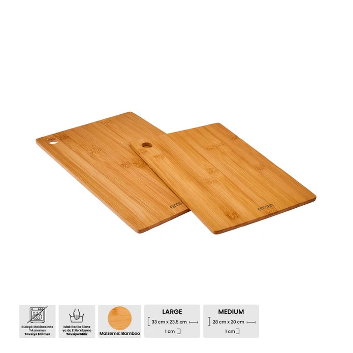 Emsan Bamboo Master Chop 2-Piece Cutting Board Set
