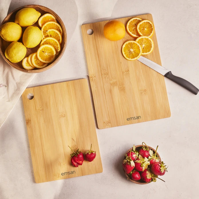 Emsan Bamboo Master Chop 2-Piece Cutting Board Set