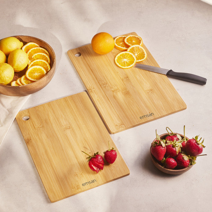 Emsan Bamboo Master Chop 2-Piece Cutting Board Set