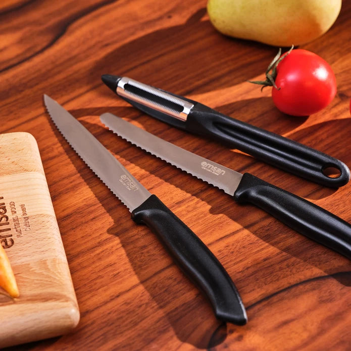 Emsan Nix 3-Piece Knife Set with Peeler