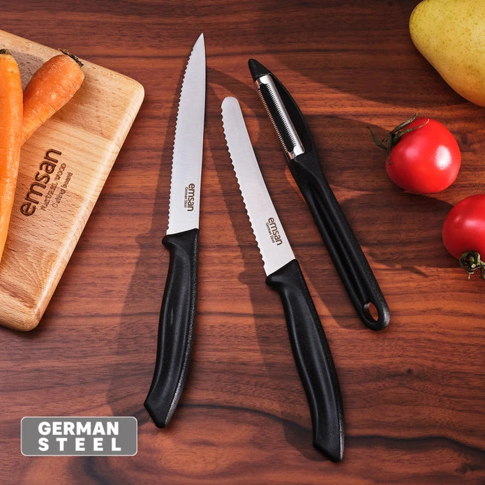 Emsan Nix 3-Piece Knife Set with Peeler