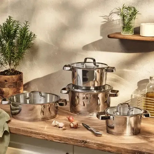Emsan Konik Stainless Steel 8-Piece Cookware Set