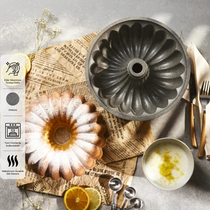 Emsan Arya Cast Cake Mold Grey 24 cm