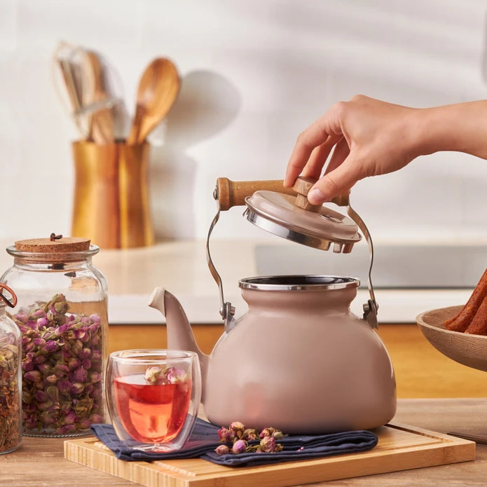 إبريق شاي إيمسان رويال مطلي بالمينا – لون فيزون (رمادي بني)