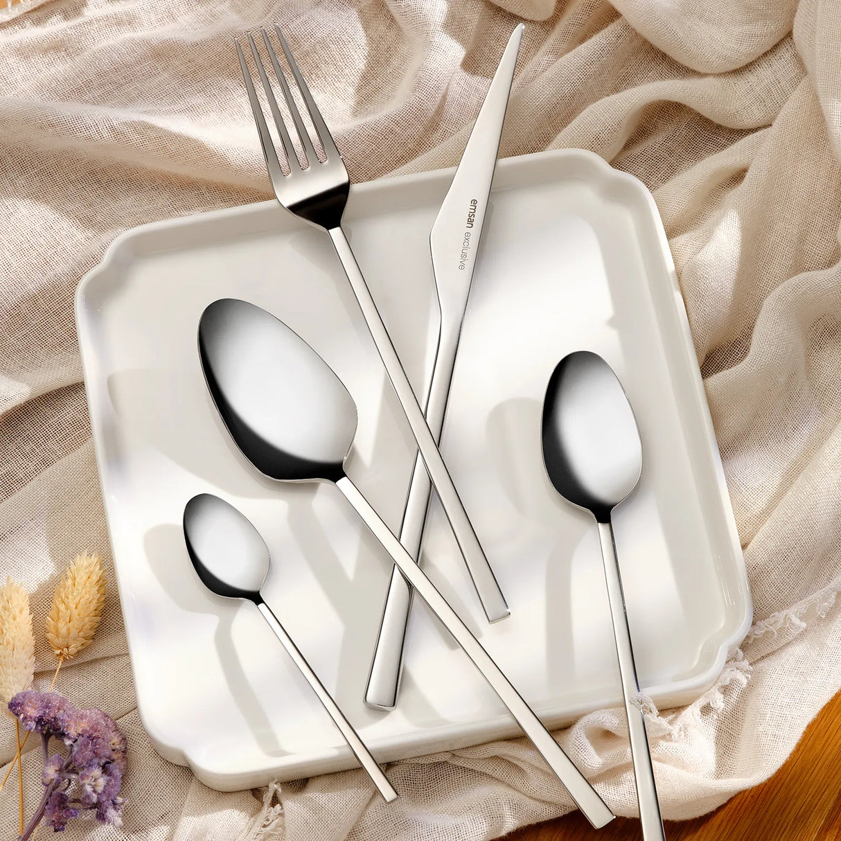 Emsan Alba 84-Piece Cutlery Set for 12 People – Boxed