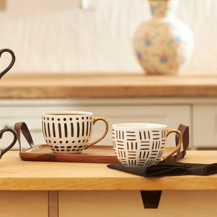 Emsan Shiny Lines New Bone Mug 450 ml Black