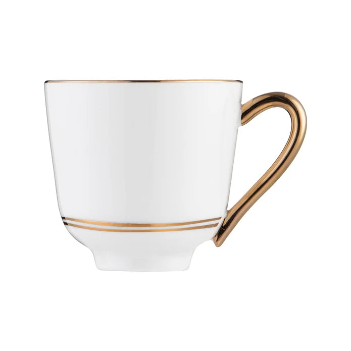 Istanbul Porcelain Semin 2-Person Double Coffee Cup Set Gold 140 ml