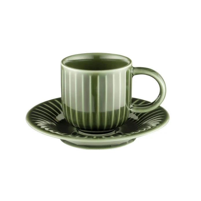 Istanbul Porcelain Lev 6-Person Coffee Cup Set Green 90 ml