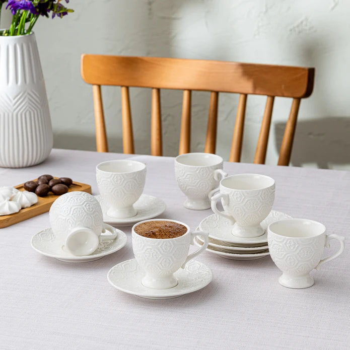 Istanbul Porcelain Hemdem 6-Person Coffee Cup Set 90 ml