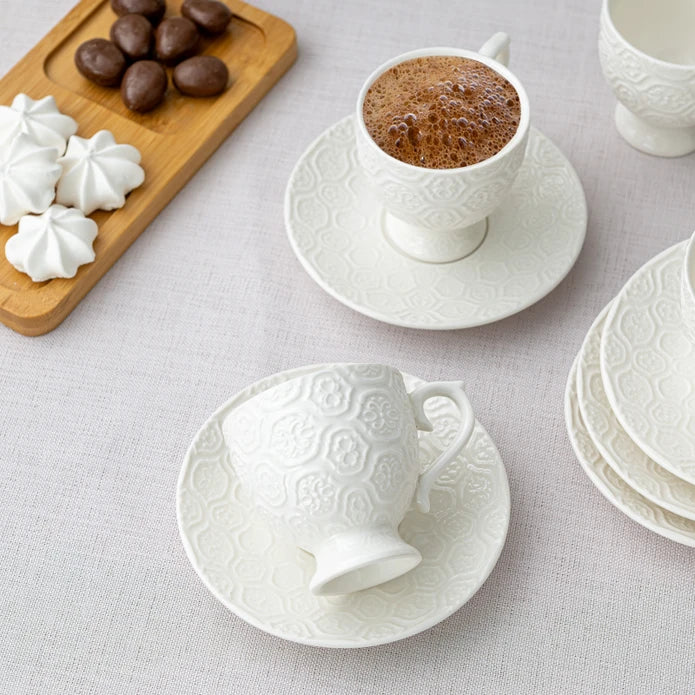 Istanbul Porcelain Hemdem 6-Person Coffee Cup Set 90 ml