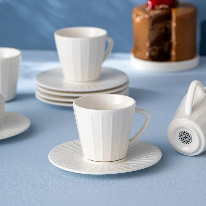 Istanbul Porcelain İzel 6-Piece Coffee Cup Set 90 ml - Emsan Jordan