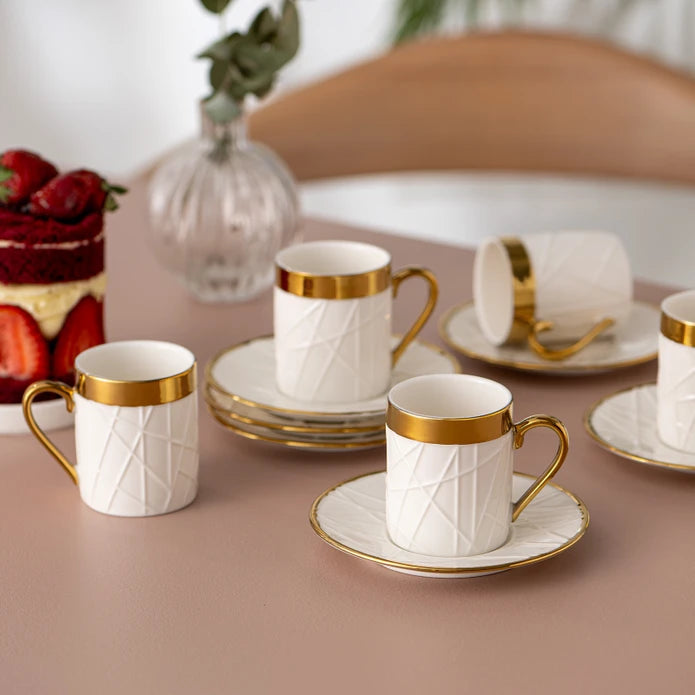 Istanbul Porcelain Buse 6-Piece Coffee Cup Set 90 ml