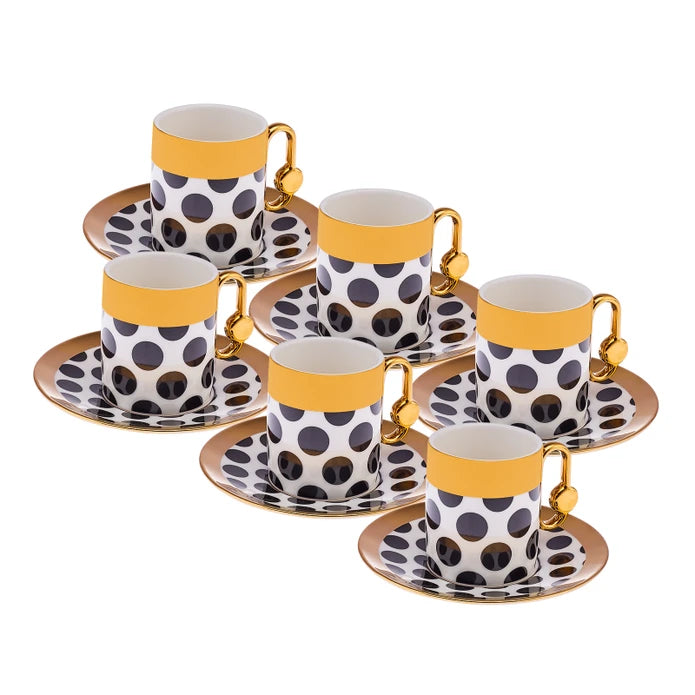 Istanbul Porcelain Dide 6-Person Coffee Cup Set 90 ml