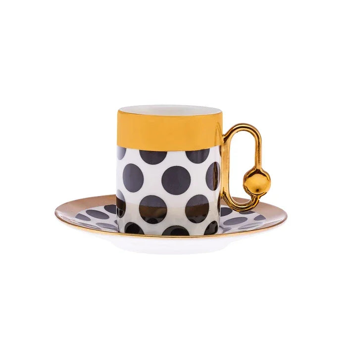 Istanbul Porcelain Dide 6-Person Coffee Cup Set 90 ml - Emsan Jordan