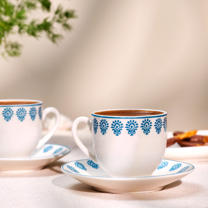 طقم فناجين قهوة إيمسان سييرا نيو بون لشخصين – ٩٠ مل – أزرق