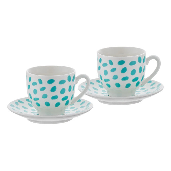 طقم فناجين قهوة إيمسان يوجين نيو بون لشخصين – 90 مل – أخضر