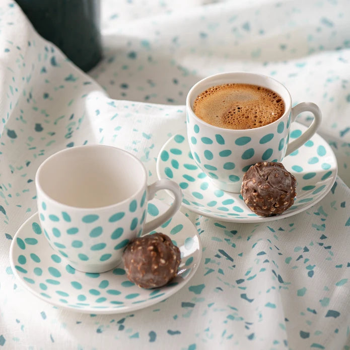 طقم فناجين قهوة إيمسان يوجين نيو بون لشخصين – 90 مل – أخضر