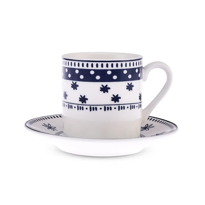 طقم فناجين قهوة إيمسان إثنيك ميكس نيو بون لـ ٦ أشخاص، سعة ٩٠ مل